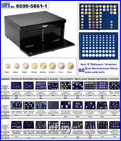 Euro-Course-Coin-Sets Cabinet-Case-Black-Piano 60x Sets Safe 6590-5861-1