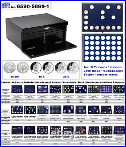 Euro-Course-Coin-Sets Cabinet-Case-Black-Piano 60x Sets Safe 6590-5861-1