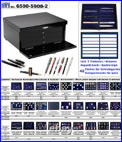 Euro-Course-Coin-Sets Cabinet-Case-Black-Piano 60x Sets Safe 6590-5861-1