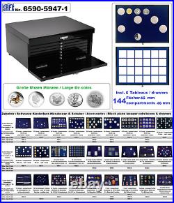 Euro-Course-Coin-Sets Cabinet-Case-Black-Piano 60x Sets Safe 6590-5861-1