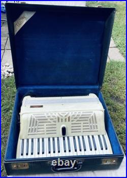 Excelsior 120/41 Button Piano Accordion Case Pearl Vintage Instrument ART DECO