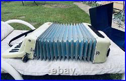 Excelsior 120/41 Button Piano Accordion Case Pearl Vintage Instrument ART DECO