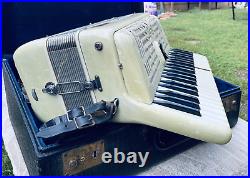 Excelsior 120/41 Button Piano Accordion Case Pearl Vintage Instrument ART DECO