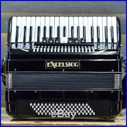 Excelsior Accordion 80-Bass 37-Key 7-Treble Switch Black Piano Accordion withCase