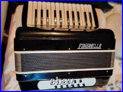 Fontanella Vintage Black 12 Bass Piano Accordion With Leather Straps Junior Size