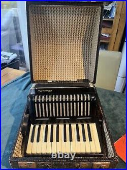 Galotta Vintage Black 12 Bass Piano Accordion With Leather Straps Junior Size