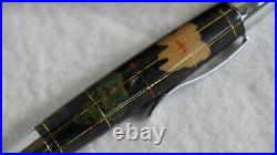 Genuine Gemstone Globe Handmade Rollerball Pen Black with Black Piano Finish Case