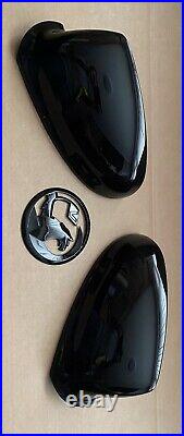 Genuine Vauxhall Piano Black Mk6 Astra J Gtc Vxr Sri Mirror Covers Rear Badge