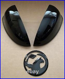 Genuine Vauxhall Piano Black Mk6 Astra J Gtc Vxr Sri Mirror Covers Rear Badge