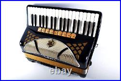 German Made Piano Accordion Hohner Lucia IV P 96 bass, 12 sw. +Case&Straps-Video