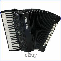 Hohner Amica IV Series 120 Bass Chromatic Piano Accordion Black with Case, Strap