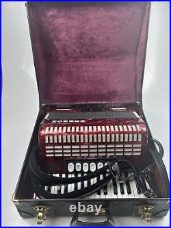 Hohner Student 72 Accordion (Red Pearl) With Strap And Case UK Seller