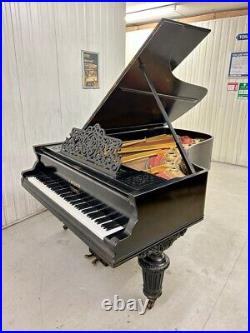 J. Becker Antique Grand Piano With Ornate Black Case C. 1890