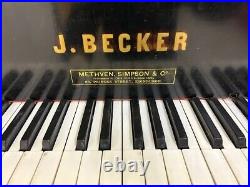 J. Becker Antique Grand Piano With Ornate Black Case C. 1890