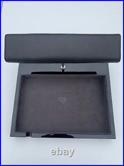 Luxury Leather Jewellery Watch Stand With Suede Tray Piano Gloss Black Finish