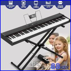 MU-STAR DIGITAL PIANO 88 Weighted Keys Stand Touch Sensitivity Bluetooth & Case