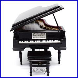 Mylifestyle Piano Music Box with Bench and Black Case Musical Boxes Gift for