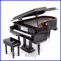 Mylifestyle Piano Music Box with Bench and Black Case Musical Boxes Gift for