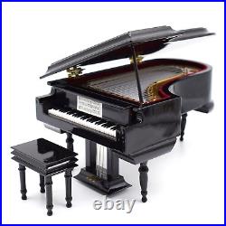 Mylifestyle Piano Music Box with Bench and Black Case Musical Boxes Gift for