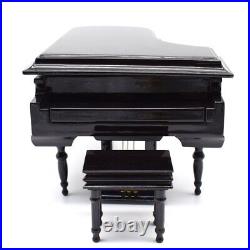 Mylifestyle Piano Music Box with Bench and Black Case Musical Boxes Gift for