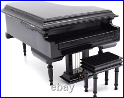 Mylifestyle Piano Music Box with Bench and Black Case Musical Boxes Gift for Chr