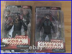 Neca Dawn Of Planet Of The Apes Caesar & Koba Series 1 & 2 X4 Figures New Sealed