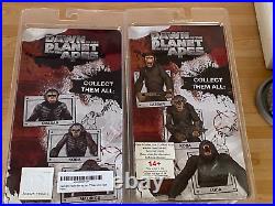 Neca Dawn Of Planet Of The Apes Caesar & Koba Series 1 & 2 X4 Figures New Sealed