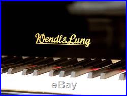 New, Wendl and Lung Model 178 piano with a black case and 4th harmonique pedal