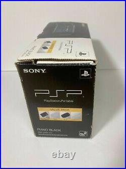 PSP 3000 Piano Black PB Boxed Charger Case No Battery Sony Playstation Portable