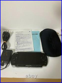 PSP 3000 Piano Black PB Boxed Charger Case No Battery Sony Playstation Portable