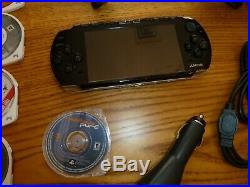 PSP 3001 Piano Black Bundle Game System, 16 Games, Plus Case, Adapters & cords