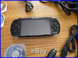 PSP 3001 Piano Black Bundle Game System, 16 Games, Plus Case, Adapters & cords