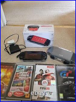 PSP Slim and Lite PSP 3004 Console, Logic 3 Case, original Box and 7 Games
