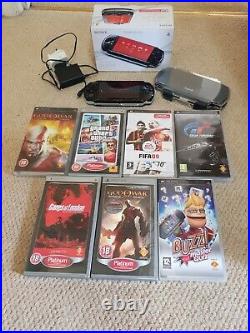 PSP Slim and Lite PSP 3004 Console, Logic 3 Case, original Box and 7 Games