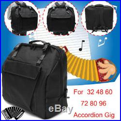 Padded Accordion Gig Bag Carry Case for 32/48/60/72/80/96 Bass Piano Backpack
