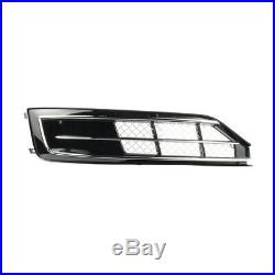 Pair Front Foglight Grille Grill Mesh Cover Piano Paint Black Fit AUDI A8 14-17
