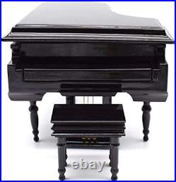 Piano Music Box with Bench and Black Case Musical Boxes Gift