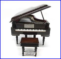 Piano Music Box with Bench and Black Case Musical Boxes Gift for