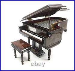 Piano Music Box with Bench and Black Case Musical Boxes Gift for