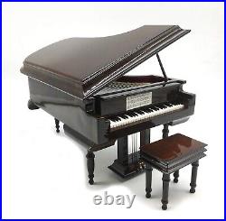 Piano Music Box with Bench and Black Case Musical Boxes Gift for Christmas/Bi