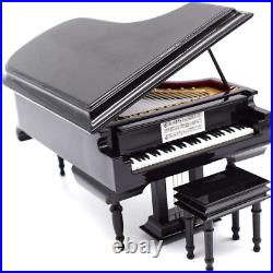 Piano Music Box with Bench and Black Case Musical Boxes Gift for Christmas/Birth