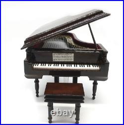 Piano Music Box with Bench and Black Case Musical Boxes Gift for Christmas/Birth