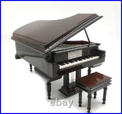 Piano Music Box with Bench and Black Case Musical Boxes Gift for Christmas/Birth