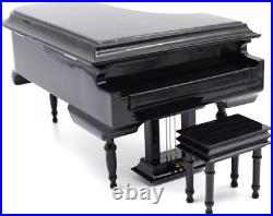 Piano Music Box with Bench and Black Case Musical Boxes Gift for Christmas/Birth