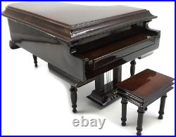 Piano Music Box with Bench and Black Case Musical Boxes Gift for Christmas/Birth