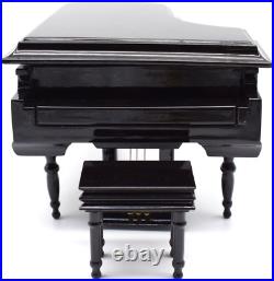 Piano Music Box with Bench and Black Case Musical Boxes Gift for Christmas/Birth