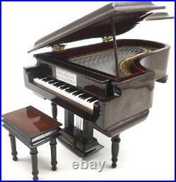 Piano Music Box with Bench and Black Case Musical Boxes Gift for Christmas/Birth