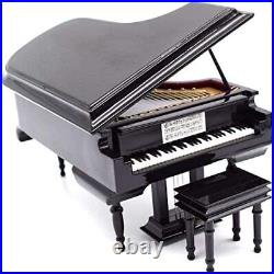 Piano Music Box with Bench and Case Musical Boxes Gift for Black