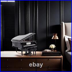 Piano Music Box with Bench and Case Musical Boxes Gift for Black