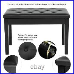 Piano Stool Keyboard Bench Black Padded Seat Chair With Storage Case Footstool